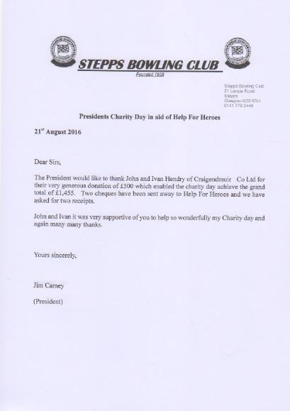 Stepps Bowling Club President's Day